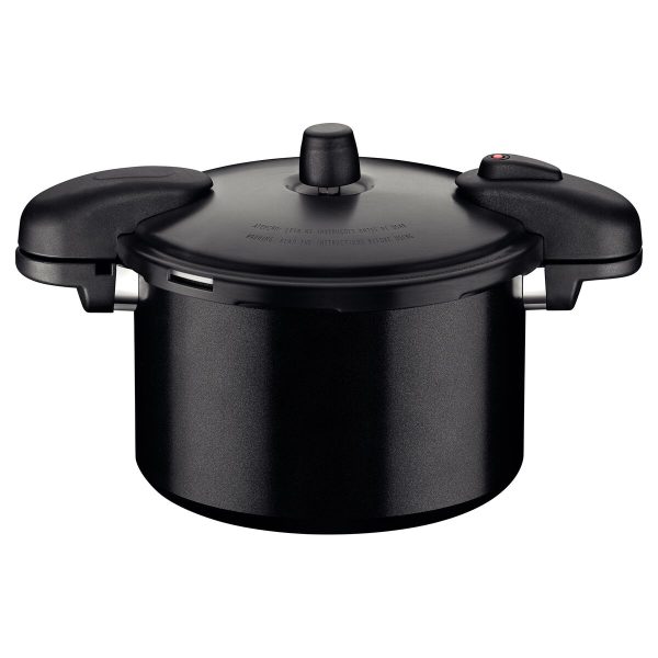 Panela de Pressão Tramontina Valência Black em Alumínio com Revestimento Cerâmico Preto 24 cm 7 L