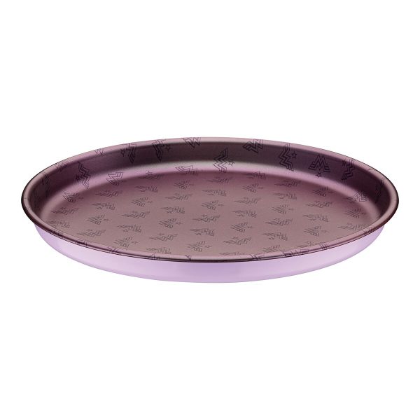 Assadeira para Pizza Tramontina Mulher-Maravilha 1984 em Alumínio com Revestimento Interno Antiaderente e Externo Poliéster Roxo Suave 30 cm 1,8 L