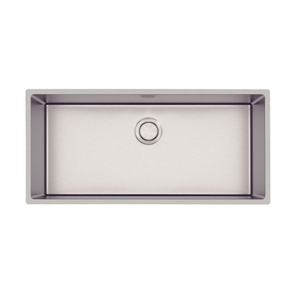 Cuba Tramontina Design Collection Quadrum 90 em Aço Inox com Acabamento Acetinado e Válvula de 4 1/2" com escape