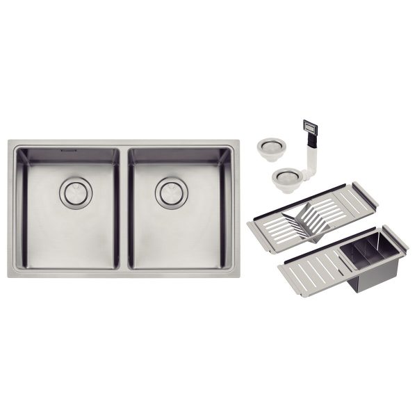 Cuba Tramontina Design Collection Quadrum 2C 34 em Aço Inox com Acessórios