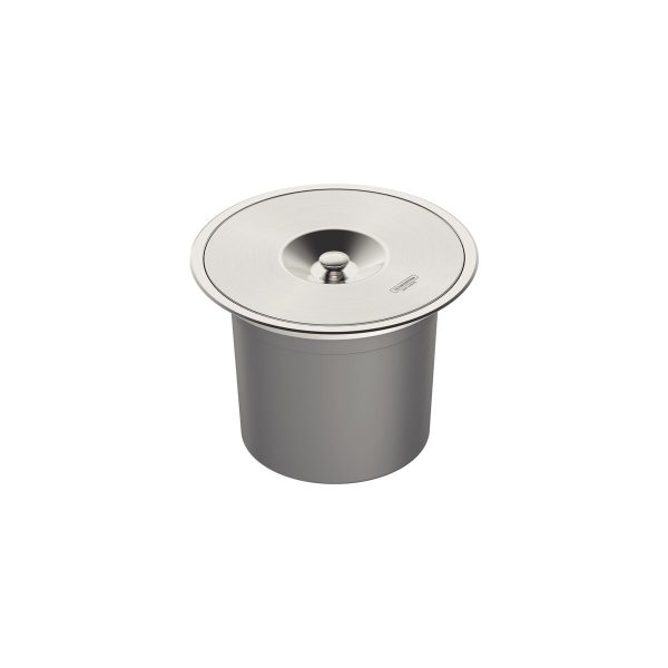 Lixeira de Embutir Tramontina Clean Round em Aço Inox com Balde Plástico 8 L