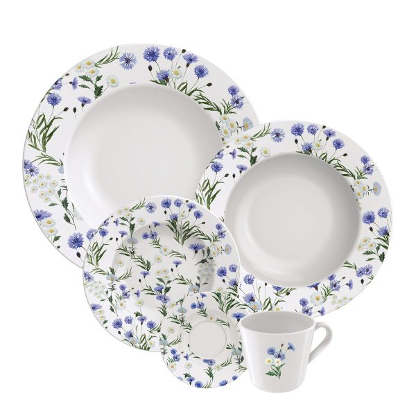 Aparelho de Jantar Tramontina Ana Alice em Porcelana Decorada 20 Peças